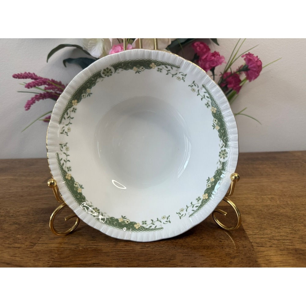 Vintage Paragon Lynwood Green Floral Soup Cereal Bowl MCM Dining Retro